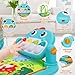 UMIKU Baby Gym Play Mats Baby Tummy Time Mat Musical Activity Center for Newborn Infant Piano Babies Play Mat Music & Light Newborn Infant Gifts for Babies 0-3 6 9 12 Months Dinosaur Style