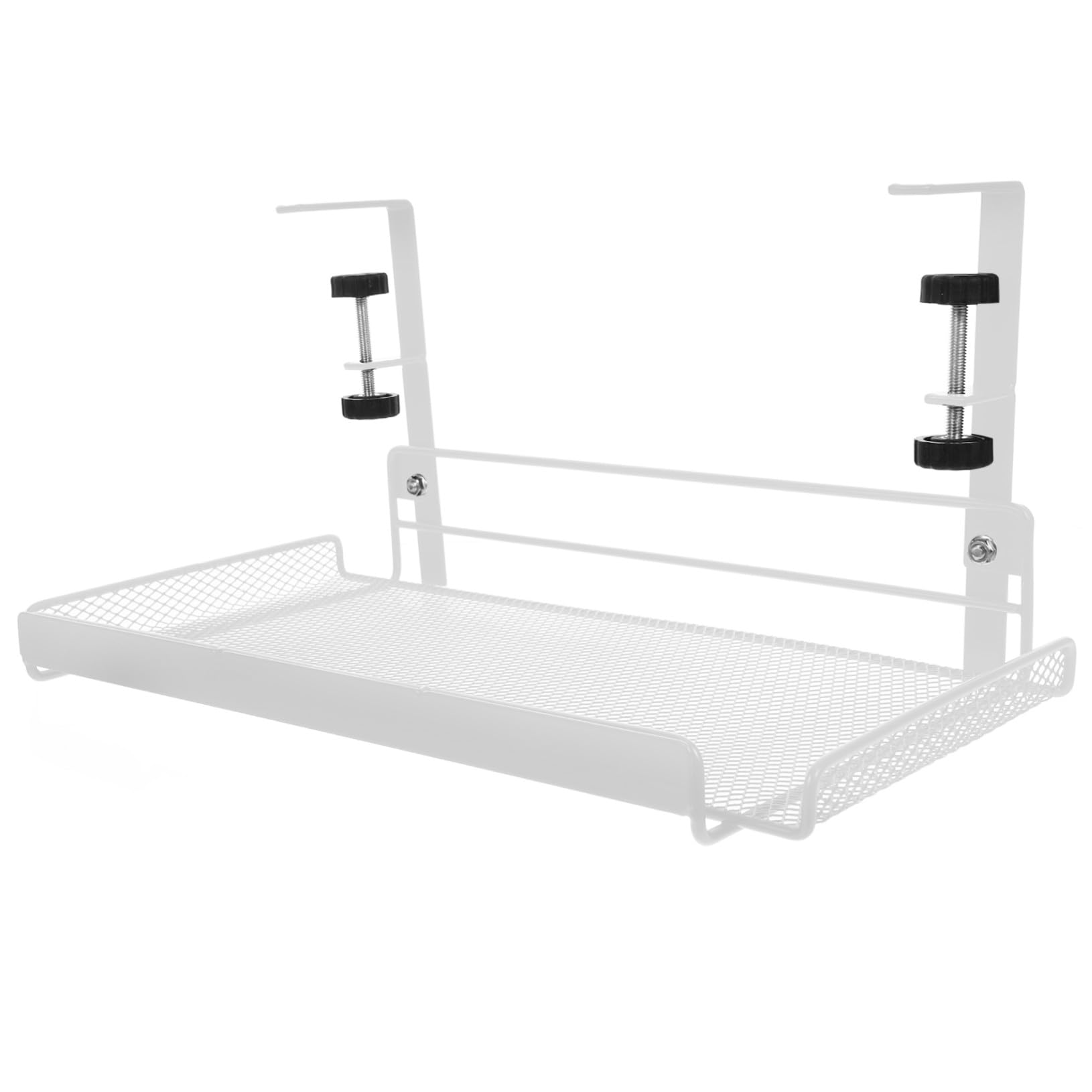 Organisateur de Rangement Sous Bureau Ajustable Blanc Corbeille Accroche-Rangement Robuste pour Documents Magazines et Accessoires Pratique pour Bureau et Maison