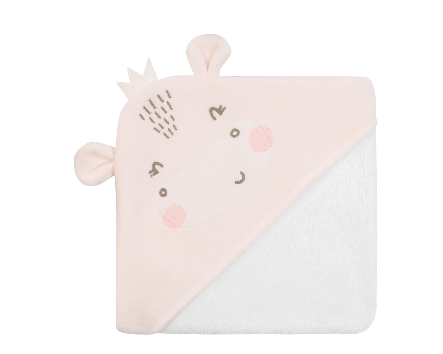Kikkaboo Ręcznik z kapturem 90 x 90 cm, ręcznik dziecięcy z kapturem, 100% bawełna, kolory: różowy