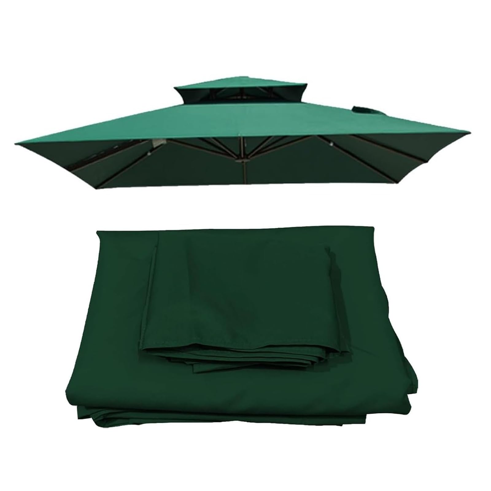 Copertura quadrata di ricambio per ombrellone a sbalzo, impermeabile, resistente allo sbiadimento, per esterni, per gazebo da patio, copertura a 8 bracci