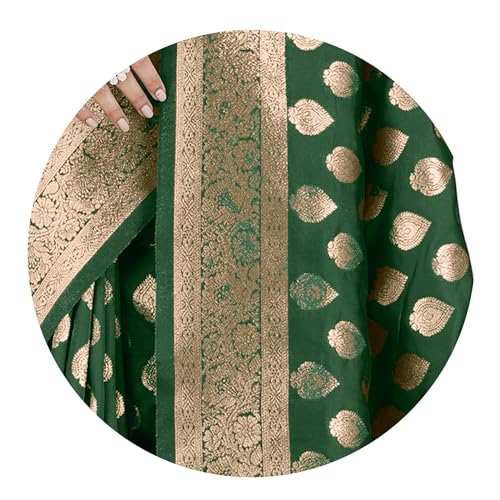 Image of MIRCHI FASHION Women Saree | Banarasi Silk Woven Design Daily Regular Use Sari with Blouse