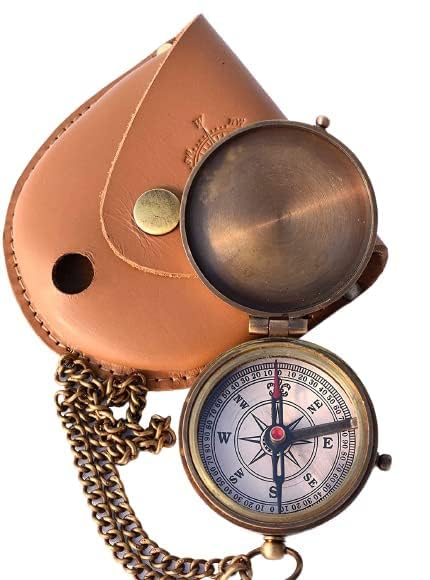 Vintage Compass with Leather Case/Brass Compass/Perfect & Unique Gift for Him-Her/Engraved Compass/Compass for Camping, Hiking, Touring & Other Outdoor Activities-picture-39