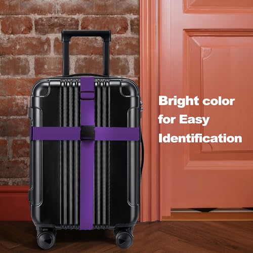 Image of Luggage Straps for Suitcases TSA Approved Travel Belt by Chelmon(Purple)