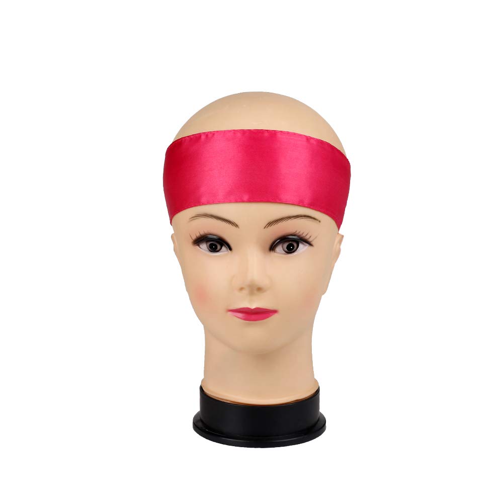 Satin Edge Wrap Headband Hair Tie Band Available Hair Frontal Wraps Hot Pink Frontal Wig Scarf
