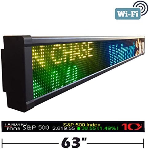 Tickercom Titan Series 63-78 - 93 INCH Financial Ticker Sign with Live Content