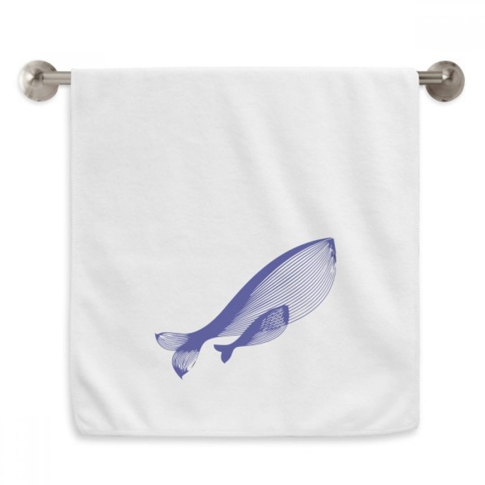 Serviette douce diadème bleu whale en tissu blanc haute densité 13x29 pouces