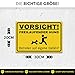 Vorsicht Hund Schild (30 x 20 cm) - Warnung vor dem Hund Schilder - Schild Hund Warnung aus hochwertigem Kunststoff - Hundeschilder Warnung - Gelb