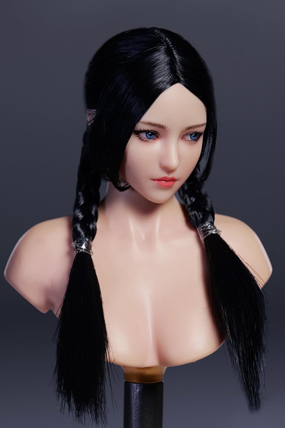 HiPlay Testa femminile in scala 1:6, disegno dell'occhio mobile, scultura della testa della ragazza dell'Asia per figure di azione da 12 pollici (YMT101C)