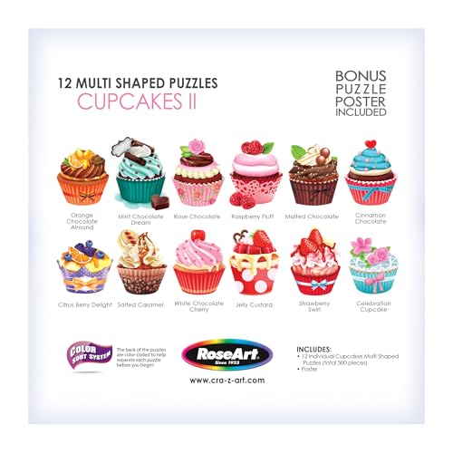 RoseArt - 12 Mini-Shaped - Cupcakes II - Rompecabezas de 500 piezas para niños y adultos miniatura 3