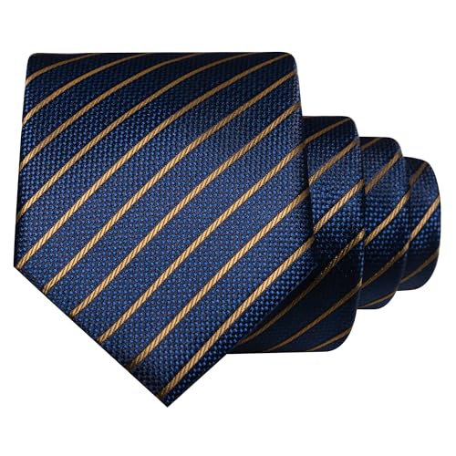 Image of JEMYGINS Mens Tie and Pocket Square,Lapel Pin,Cufflinks,Tie Clip Sets with Gift Box 5PCS
