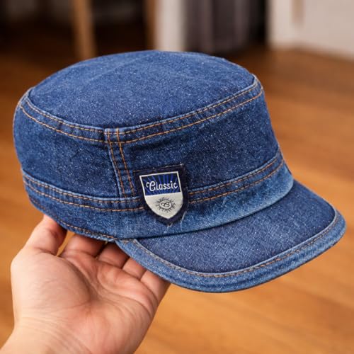 Image of NEPHAR Men's Denim Cap Blue (Pack of 1)
