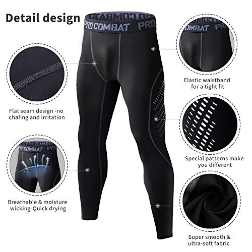 image for SENZE 3 Pack Men's Thermal Compression Pants, Athletic Running Tights 