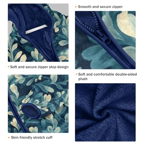 Underwater Sea Plants Girls Fleece Jacket Girls Fall Jacket Girls Zip Up Hoodie Girls Sherpa Jacket 2-10T3