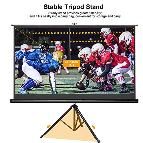 N/A Projector Screen 72 100 Inches Tripod Stand 16:9 Portable Projection Screen 4K 3D Movies Screen For Home Office Indoor Outdoor (Size : 100 Inch) #TOP3