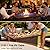 43" Propane Fire Pit Table, Patio Dining Fire Pit Table, 50,000BTU CSA Certified, Tile, Aluminum, & Wicker Details, with Lid&Wind Guard, Outdoor Fire Pit Accessories Included, for Garden, Yard