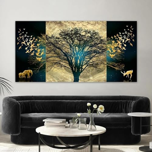 Image d'art arbre doré abstrait | Apportez de l'harmonie chez vous - 4