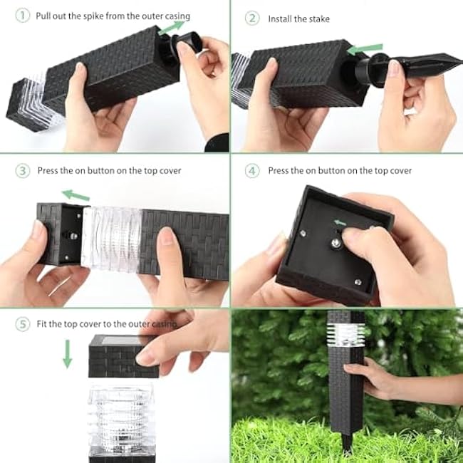 6 Pack Outdoor Solar Pathway Lights - Solar Landscape Lights Outdoor Walkway Solar Garden Lights for Lawn, Path, Yard Decor (Warm White)