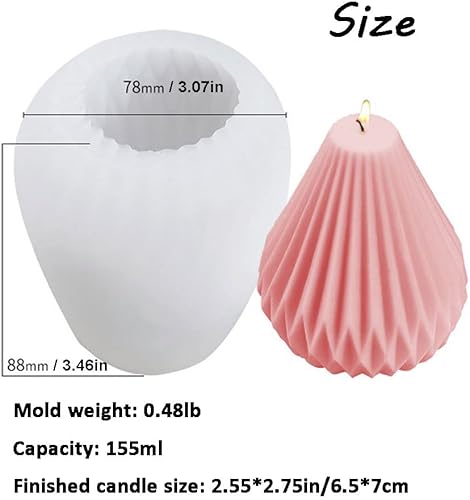 Miniatura 6 de Ovatt Molde de silicona 3D para velas, molde de silicona de grado alimenticio para manualidades, jabones, velas y chocolate (maíz amarillo)