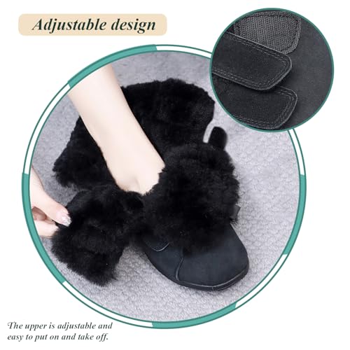 Extra Width Diabetic Shoes for Womens Winter Snow Boots Warm Plush Lined Non Slip Ankle Shoes with Adjustable Lightweight Outdoor Boot for Swollen Feet2