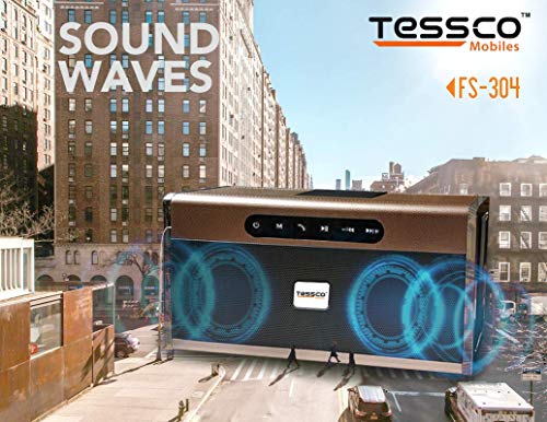 Image of 3 idea Imagine Create Print Tessco FS-304 Portable Wireless Bluetooth Speaker | Portable Wireless Speaker Compatible with Phone, Tablet, TV (Silver)