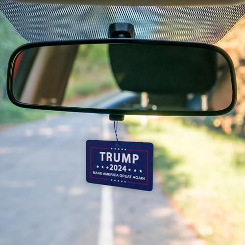 Image of Trump Car Air Freshener - New Car Smell, Long Lasting, 10pcs Flag (MAGA)