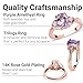 SHOP LC DELIVERING JOY Amethyst Purple Rings for Women in Sterling Silver in Rose Gold Plating Size 10 - Promise Jewelry Mothers Day Gifts for Anniversary Wedding Engagement