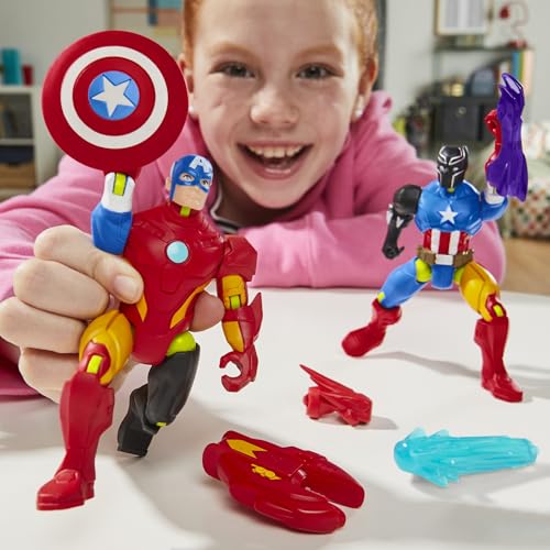 MixMashers Marvel Avengers, Figurine Captain America à mélanger et Combiner avec Accessoires