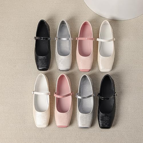 Women's Dressy Ballet Flats Shoes,Elegant Print Close Square Toe Mary Jane Flats,for Women Work Office Casual Shoes2