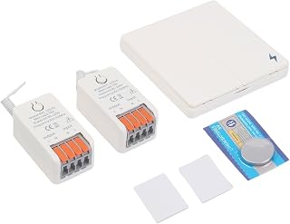 Wireless lights Switch Kit with 86 Wall Panel and 16A Relay Receiver | Long Range Remote Control up to 50M for Home Office, for Easy Install No Wiring Needed for Lamps Fans AC
