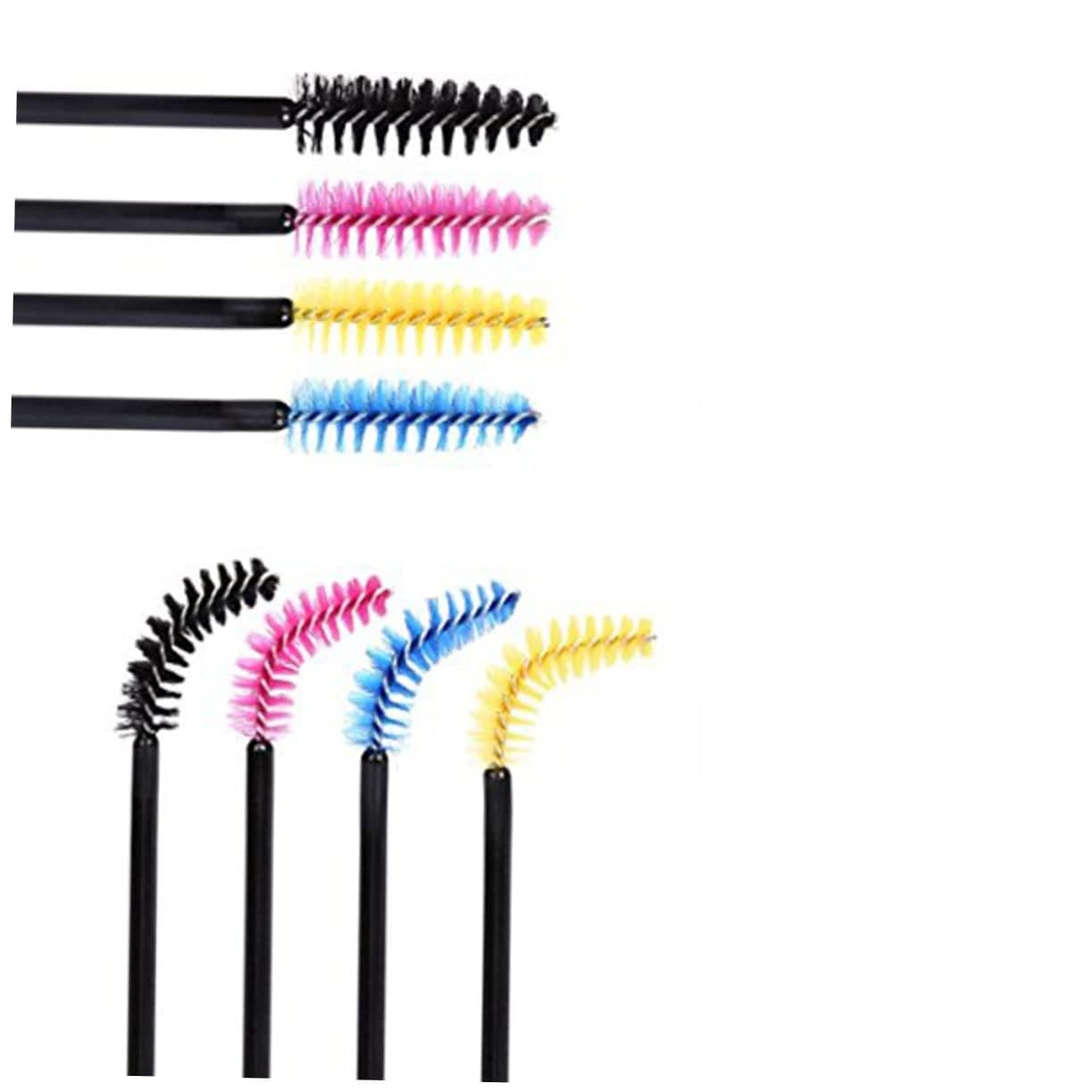 FOMIYES 300pcs Eyelash Mascara Brush Set Reusable Spoolie for Face Makeup Applicator