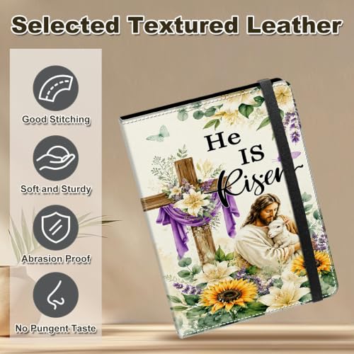 Image of Photo Album 4x6 120 Photos with Strong Elastic Band, Easter Floral Cross | Large Capacity Premium Leather Picture Album, Portable Wallet Albums Photo Book for Family Anniversaries Wedding Baby