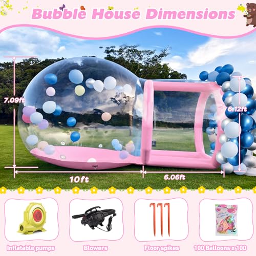 Tente dôme gonflable transparente avec souffleur et pompe, design imperméable en PVC durable pour les fêtes d'enfants et une utilisation commerciale