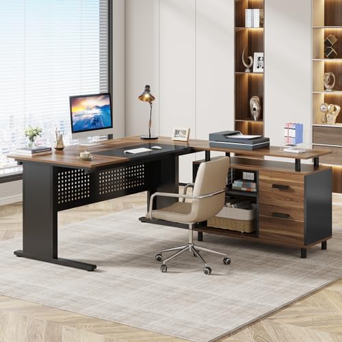 Little Tree LTVC-0172 Large Computer Desk With File Cabinet thumb #3