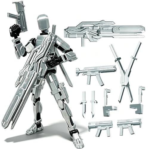Image of Dumwick 2026 New Titan13 Action Figure,Lucky Robot 13 Action Figure,3D Printed Multi Jointed Action Figures for Adults,Desktop Decorations(Laser Silver)
