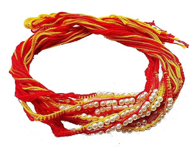 ZAIPOOR White Pearl Beaded Moli Thread Kalava Rakhi For Brother And Bhabhi Pack of 12 (B0D79CSNR9) Amazon Price History, Amazon Price Tracker