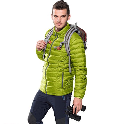 SCALER Men's Packable Lightweight Goose Down Jacket & Winter Coats (X-Large, Yellow)