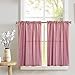 Zen Creative Designs Cotton 1/8inch Gingham Checkered Print Tier Window Valance 2 Piece Set Home DÃ©cor Bedroom Nursery Kitchen Window (Red)