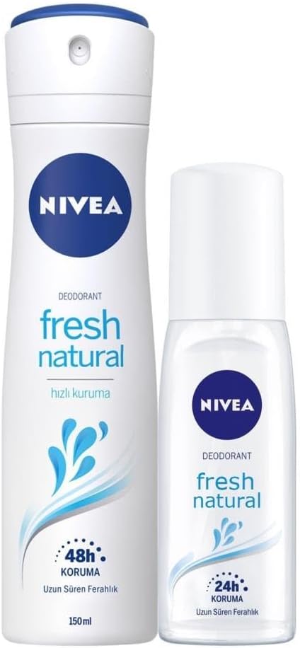 NIVEA Kadın Pump Sprey Deodorant Fresh Natural 75ml ve NIVEA Kadın Sprey Deodorant Fresh Natural 150 ml