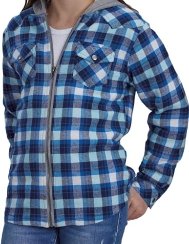 ROPER Western Jacket Girls Zip Shirt Flannel Blue 03-298-0119-1803 BU