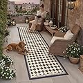 HUGEAR Outdoor Rug 2.5'x8' Runner Patios Clearance Waterproof Mat Outside Carpet Reversible Plastic Straw Camping Rugs Hallway Porch Deck Camper Balcony Backyard