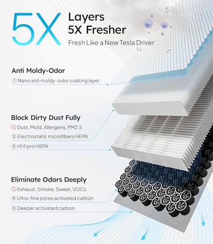 Image of Wigoo 2026 HEPA Cabin Air Filter for Tesla Model 3 Model Y, 2-Pack