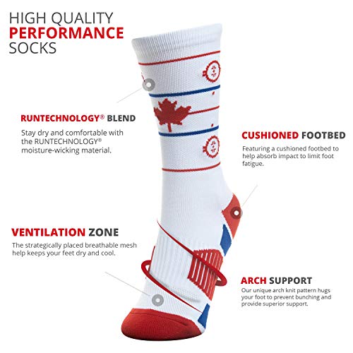 ChalkTalkSPORTS Performance Crew Socks - Canada Hockey Rink - White Mid-Calf Socks3