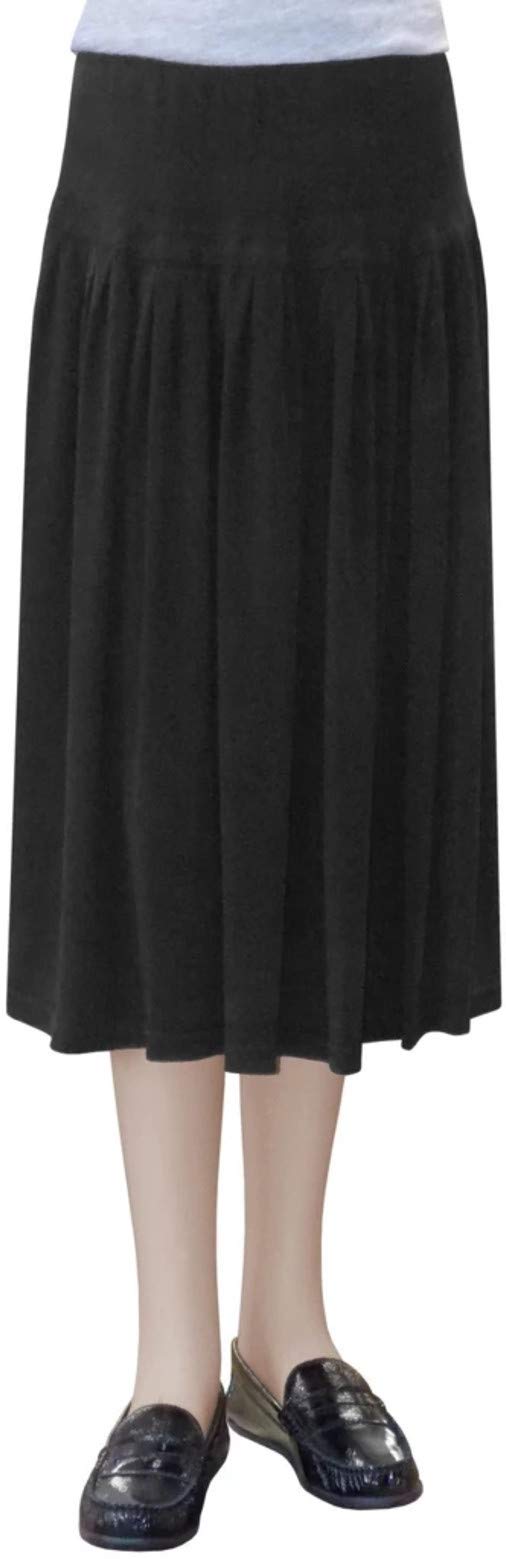 Baby'O Women's Original Biz Style Below The Knee Length Stretch Knit Skirt