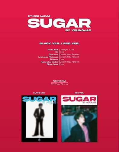 Miniatura 2 de DREAMUS GOT7 Youngjae SUGAR 2 Contenido del Mini Álbum+Seguimiento Sellado (Versión Roja)