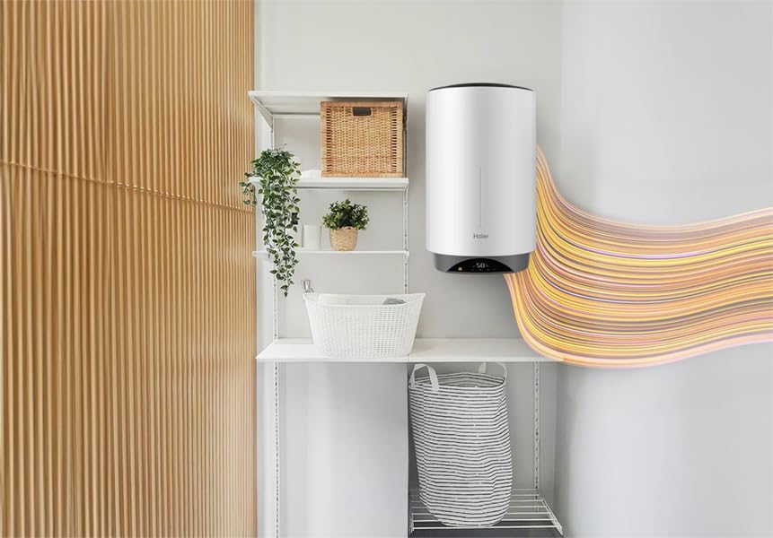 Haier ES80V-VH3W Termo Eléctrico 50 L WiFi | Bajo Consumo | Vertical y Horizontal | Clase B