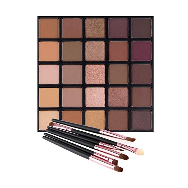 Matte-and-Shimmer-Eyeshadow-Palette-Vodisa-25-Long-Lasting-Blendable-Warm-Eye-Shadows-Glitter-Makeup-Kit-Make-Up-Brushes-Set-Nude-Smoky-Waterproof-Beauty-Cosmetics-High-Pigment-Powder-Pallet-25B Vodisa Nude Neutral Eyeshadow Palette, Matte and Shimmer Eye Shadows Long Lasting Blendable Eyeshadow with Makeup Brushes Set Warm Brown Waterproof High Pigment Powder Pallet 25B