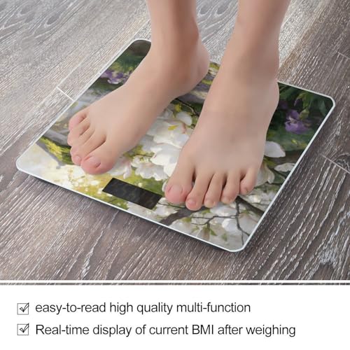 Báscula digital de baño con vidrio templado y pantalla LCD miniatura 5