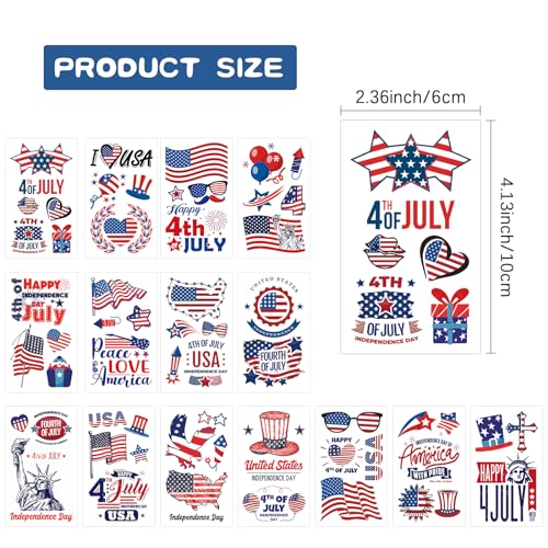 Skedimu 60 Pcs 4Th Of July Temporary Tattoos For Kids Adult thumb #2