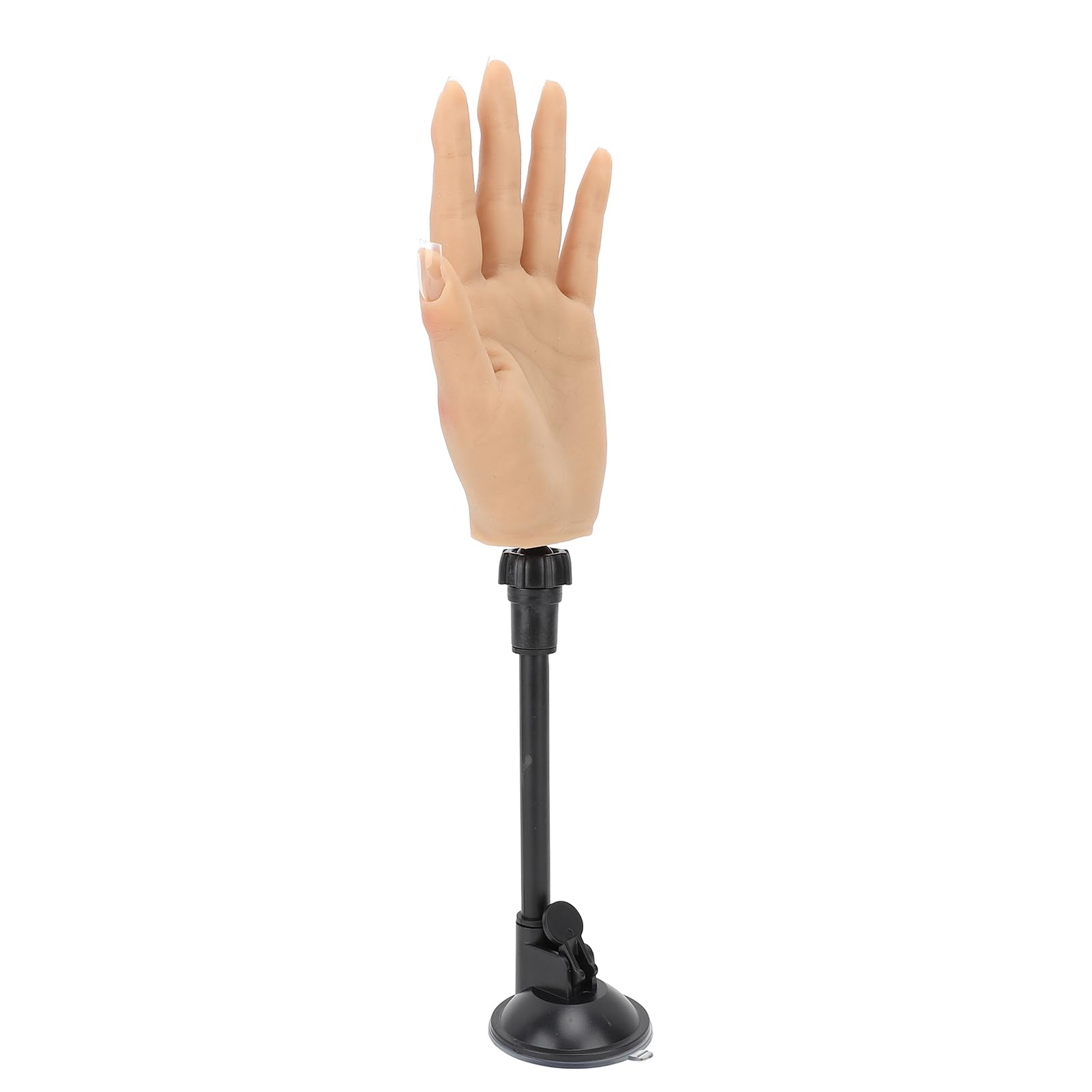 FILFEEL Mano, Mano de Maniquí de Silicona Gruesa Reutilizable con Soporte de Ventosa Ajustable 360 ​​para Uñas Acrílicas Práctica Exhibición de Arte de Uñas (izquierda)