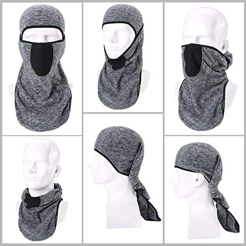 Winter Balaclava- Windproof Thicken Cold Weather Face Mask Head Warmer Hood-ColdGear for Men Working Outside, Bike Riding (Grey+Grey)